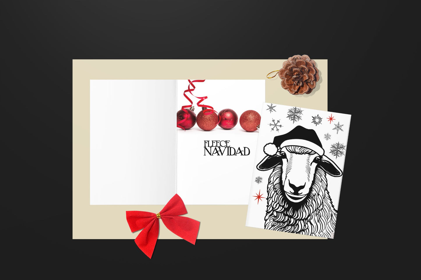 FLEECE NAVIDAD! Pun Pop Art Sheep Christmas Card - aTinyArtGarageArt Print