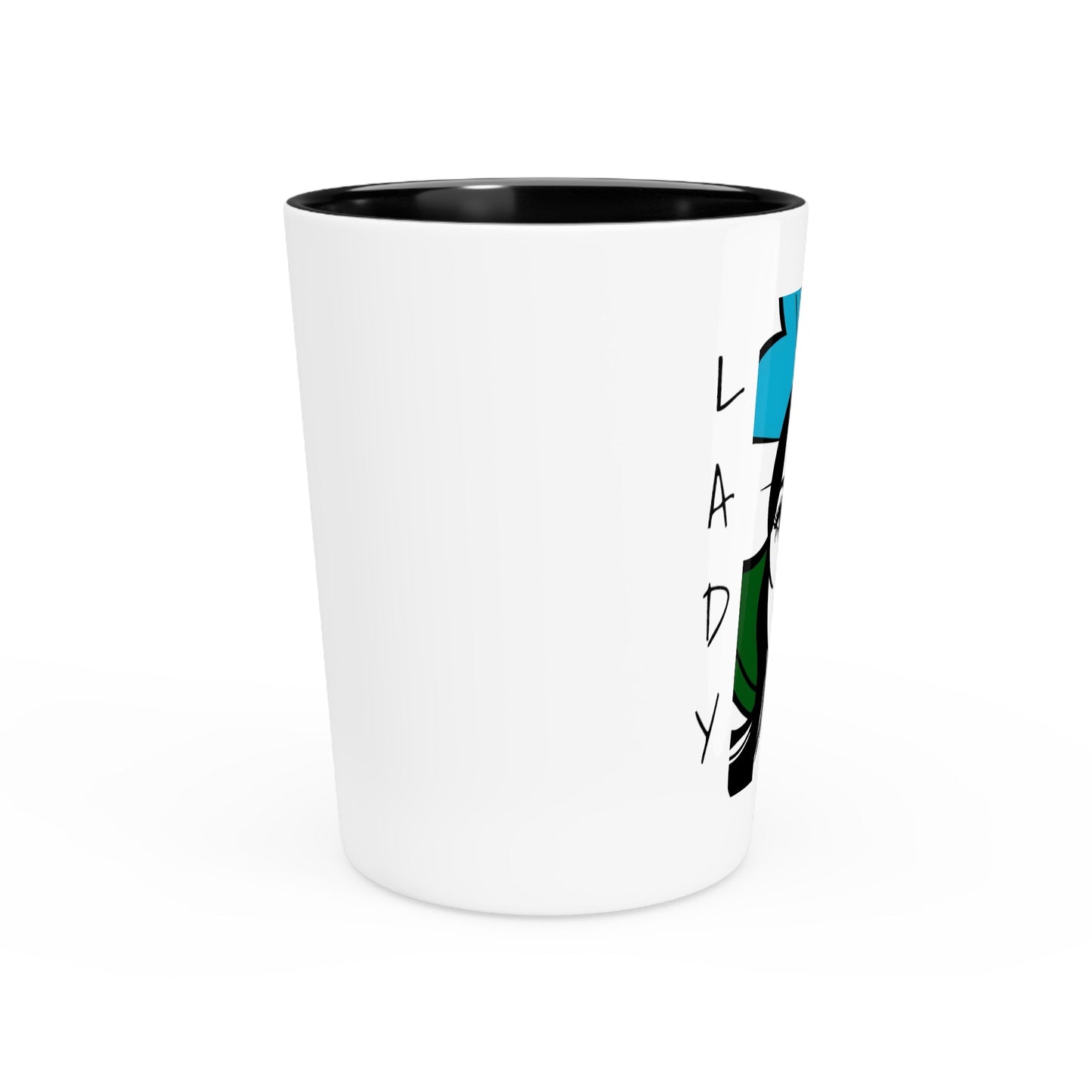 Lady Speedway Shot Glass, Ceramic - aTinyArtGarageMug