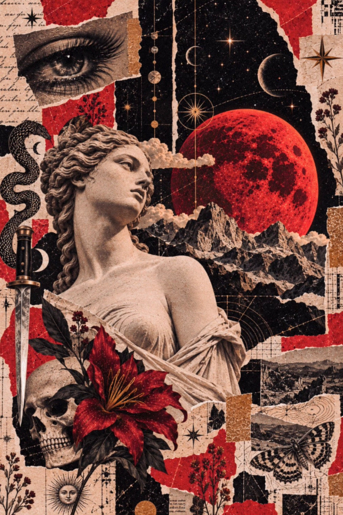 SACRED (Original Artwork/Collage, Fine Art Giclee Print)