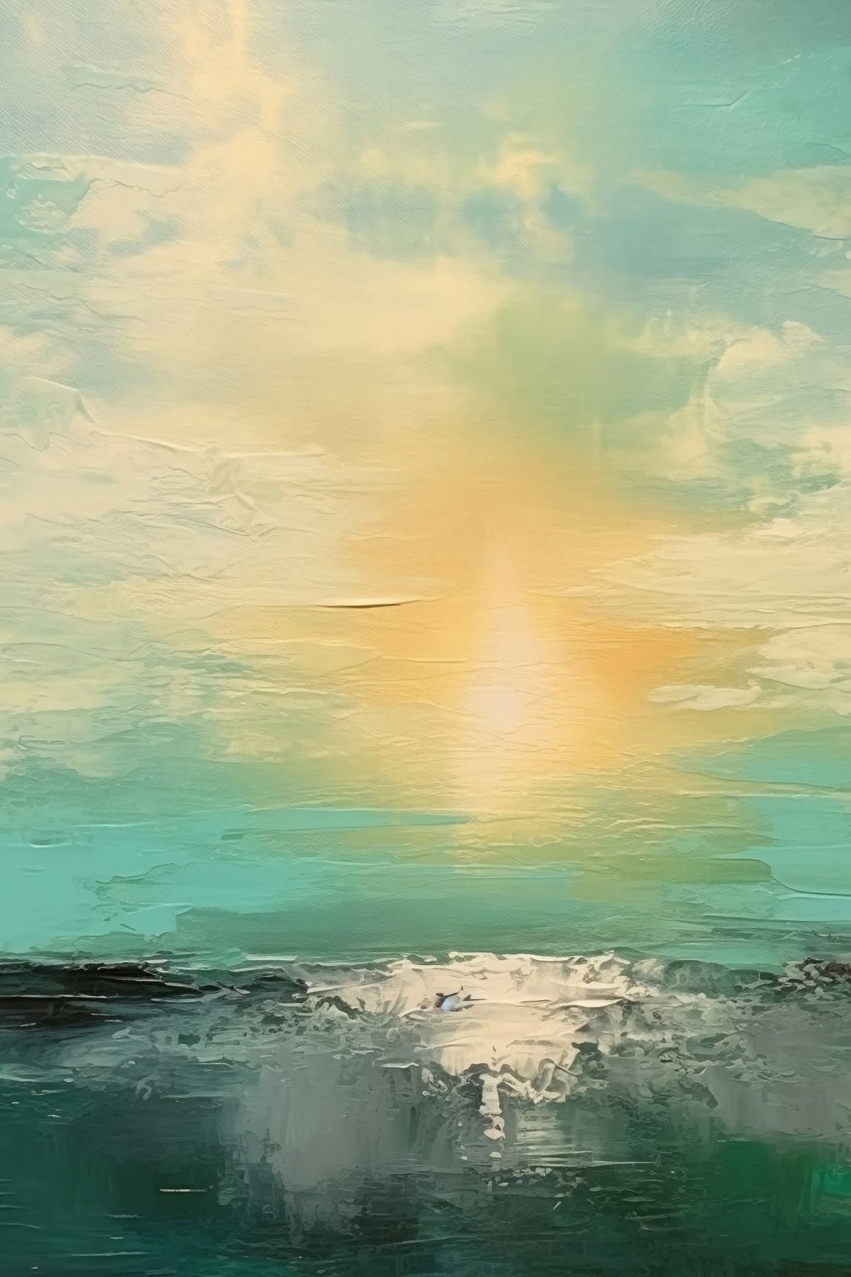 THE SUN AND THE SEA. (Original Artwork, Fine Art Giclee Print)
