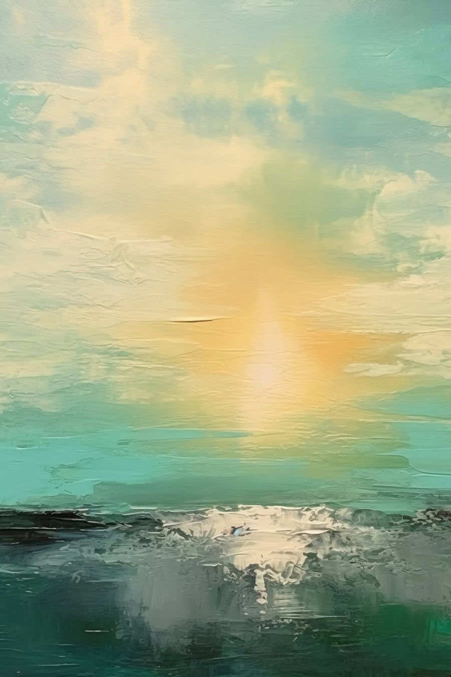 THE SUN AND THE SEA. (Original Artwork, Fine Art Giclee Print)