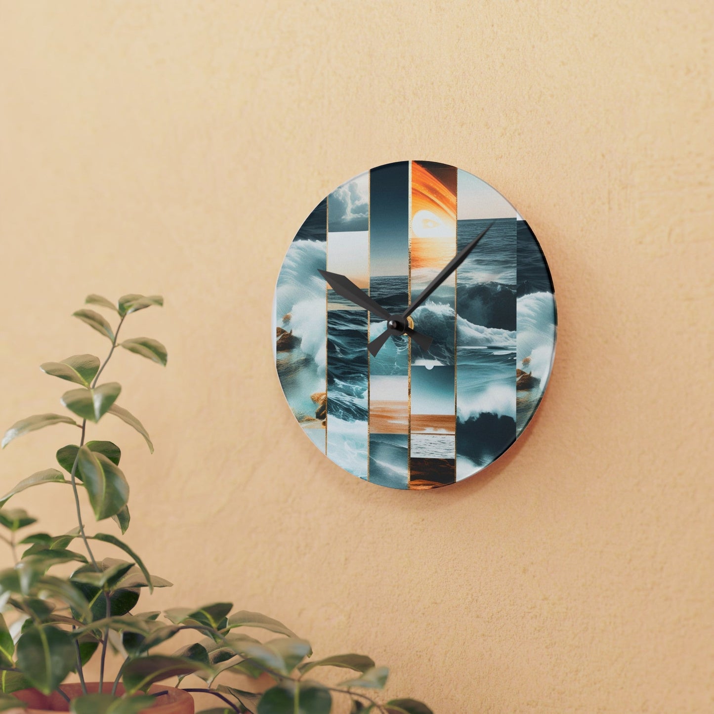 An Oceanic Collage Wall Clock - aTinyArtGarageHome Decor