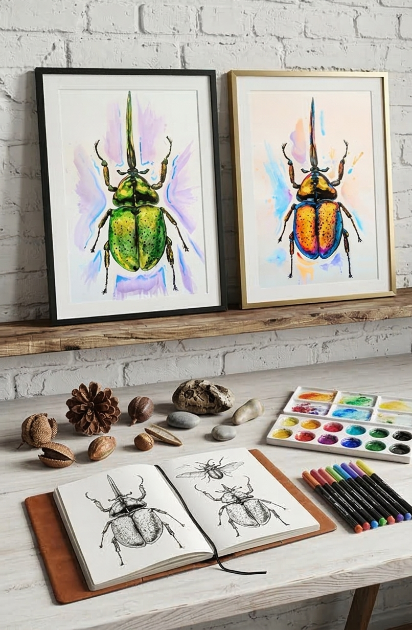 HERCULES (Dynastes [Hercules] Beetle Print) Original Artwork