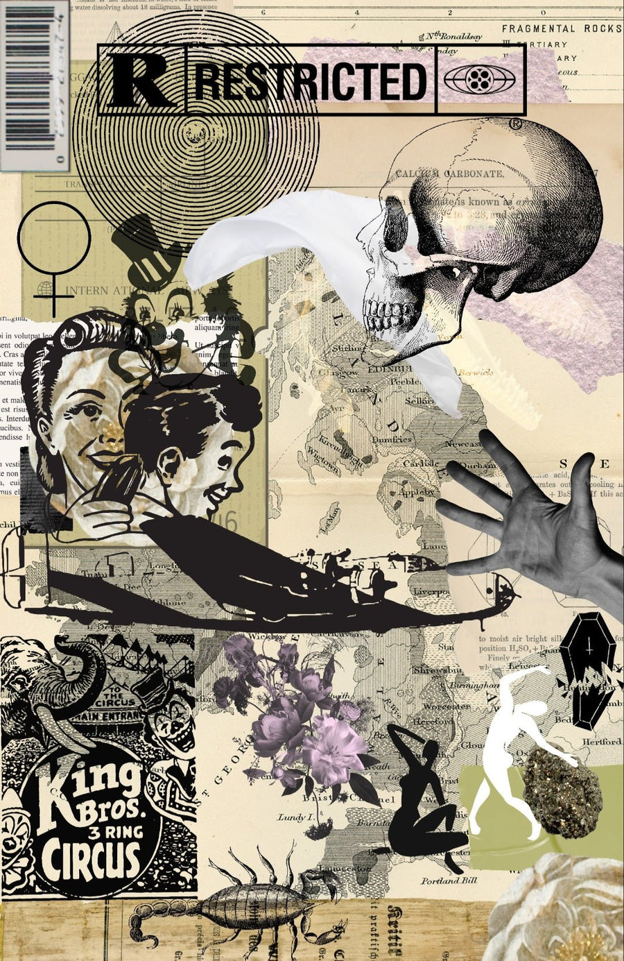 HEALING MOON IN SCORPIO (Fine Art Giclee Print) - aTinyArtGarageCollage
