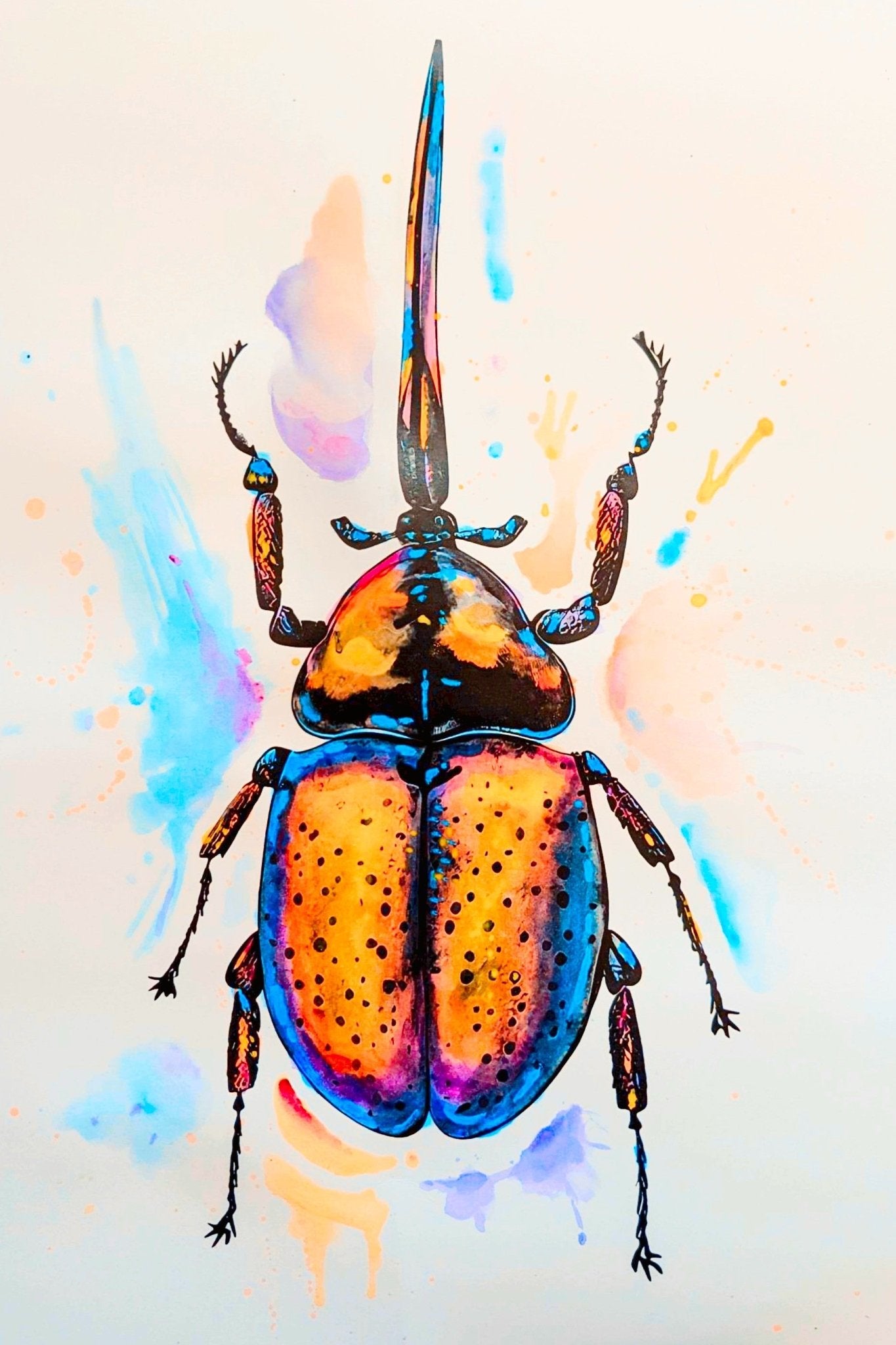 HERCULES (Dynastes [Hercules] Beetle Print) Original Artwork - aTinyArtGarageArt Print