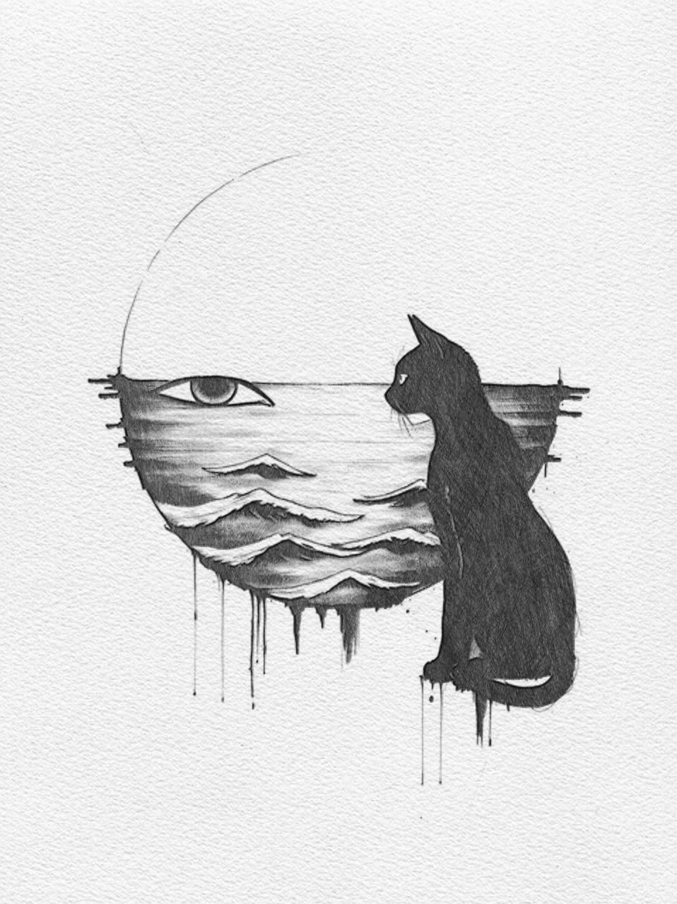 BLACK MOON II. (Original Artwork, Giclee Fine Art Print)