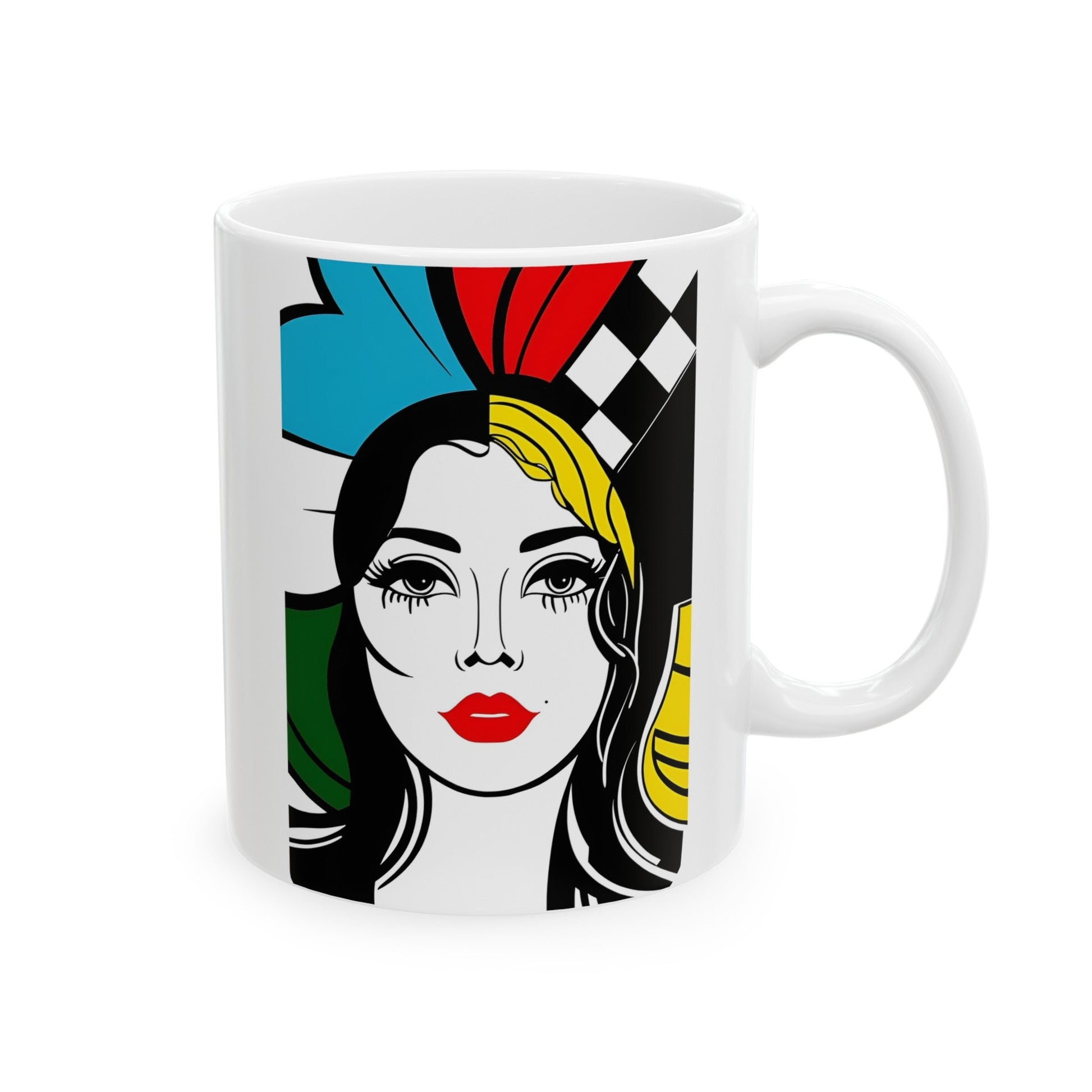 Lady Speedway Ceramic Mug, 11oz. - aTinyArtGarageMug