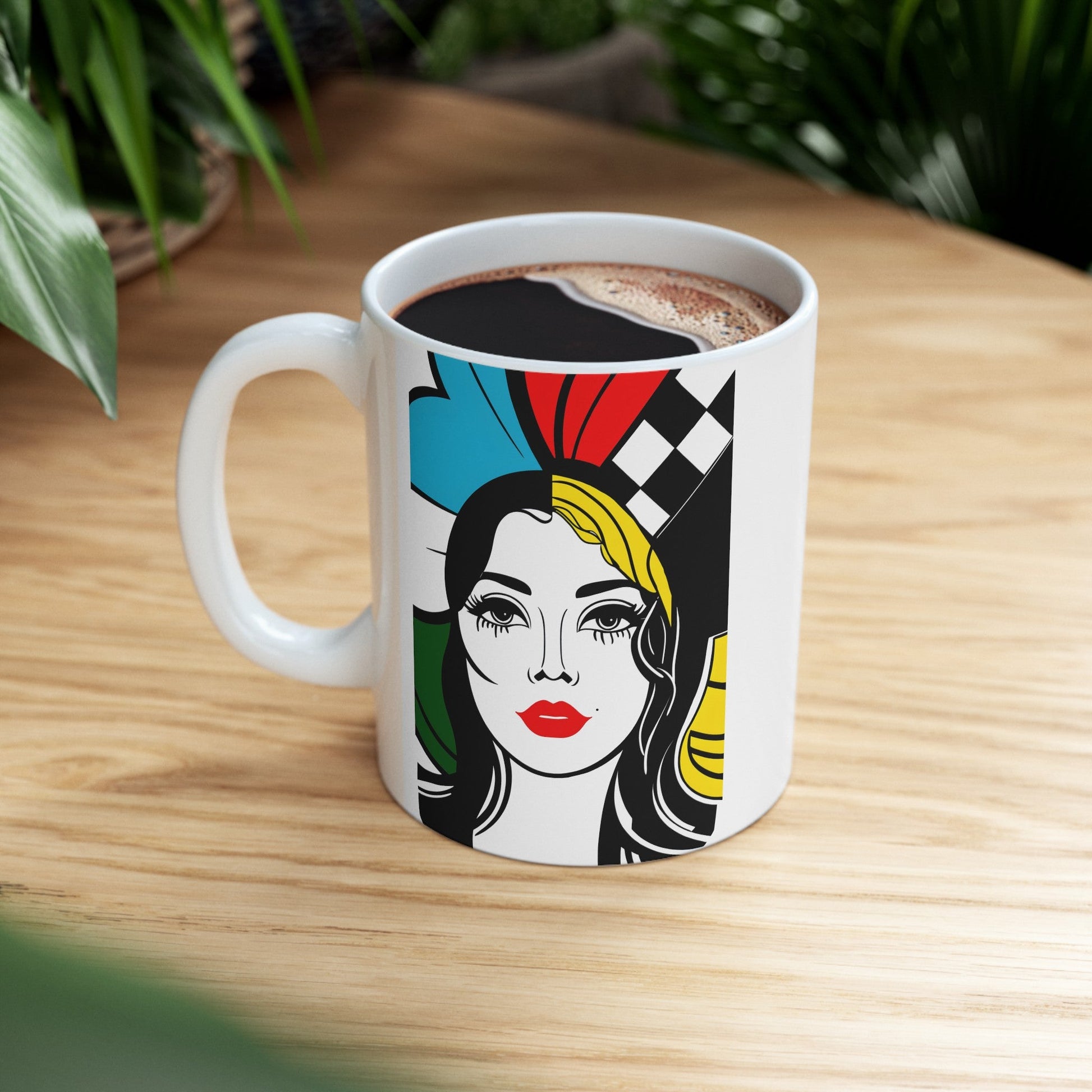 Lady Speedway Ceramic Mug, 11oz. - aTinyArtGarageMug