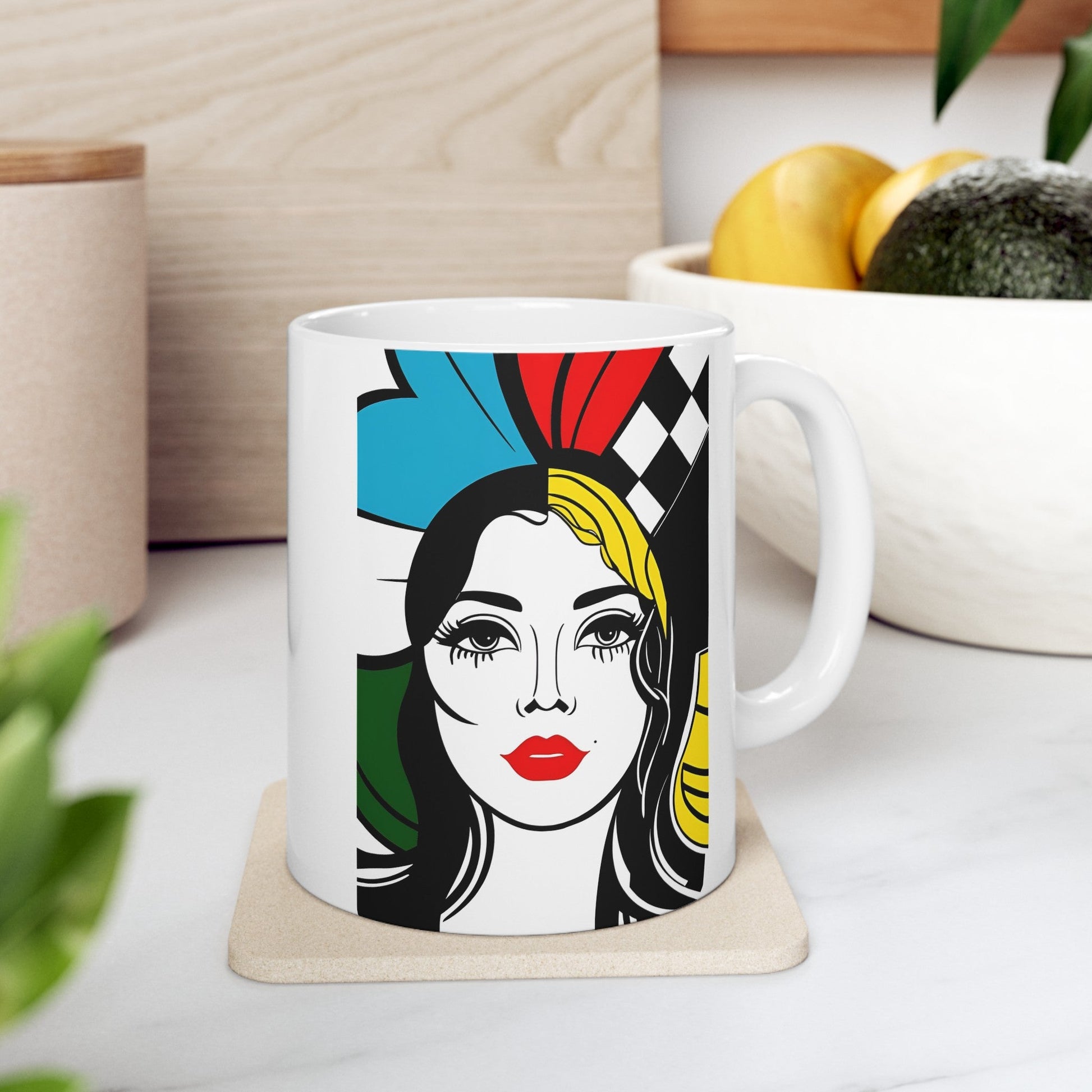 Lady Speedway Ceramic Mug, 11oz. - aTinyArtGarageMug