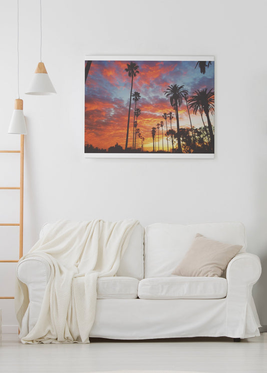 Los Angeles Evening, Palmtree Sunset (Los Angeles, CA. Fine Art Print) - aTinyArtGarage