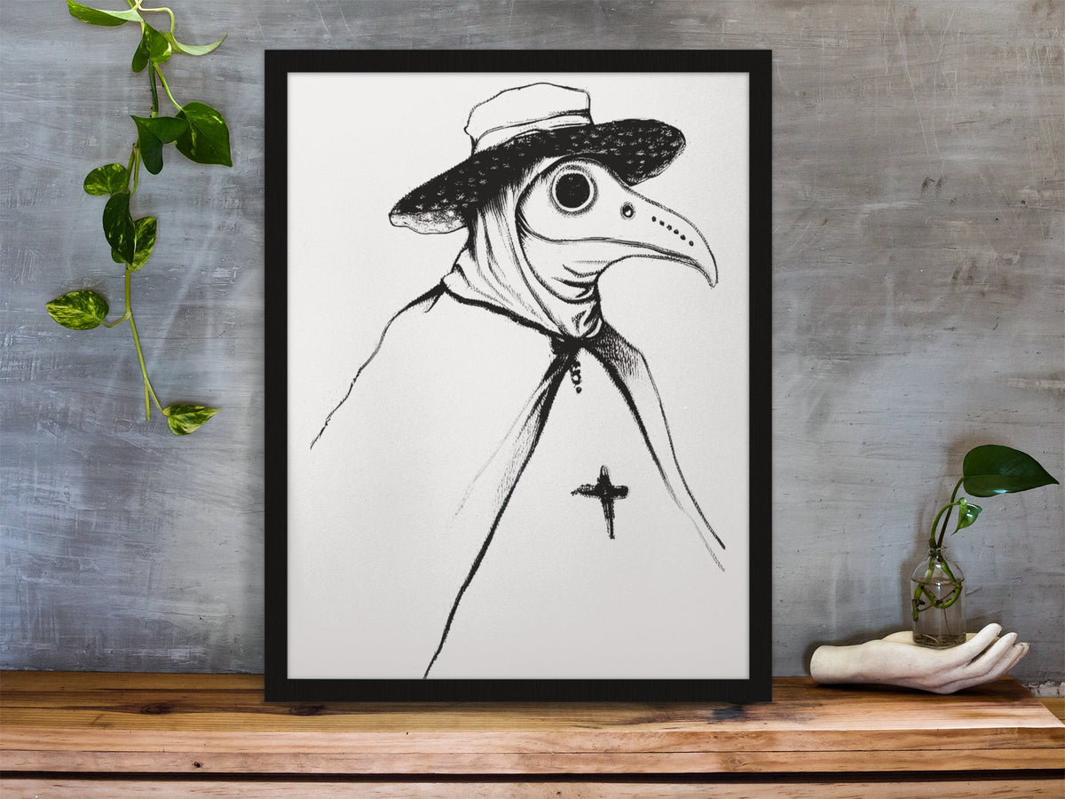 MY FRIEND THE PLAGUE DOCTOR (Original Artwork Fine Art Print) - aTinyArtGarageArt Print