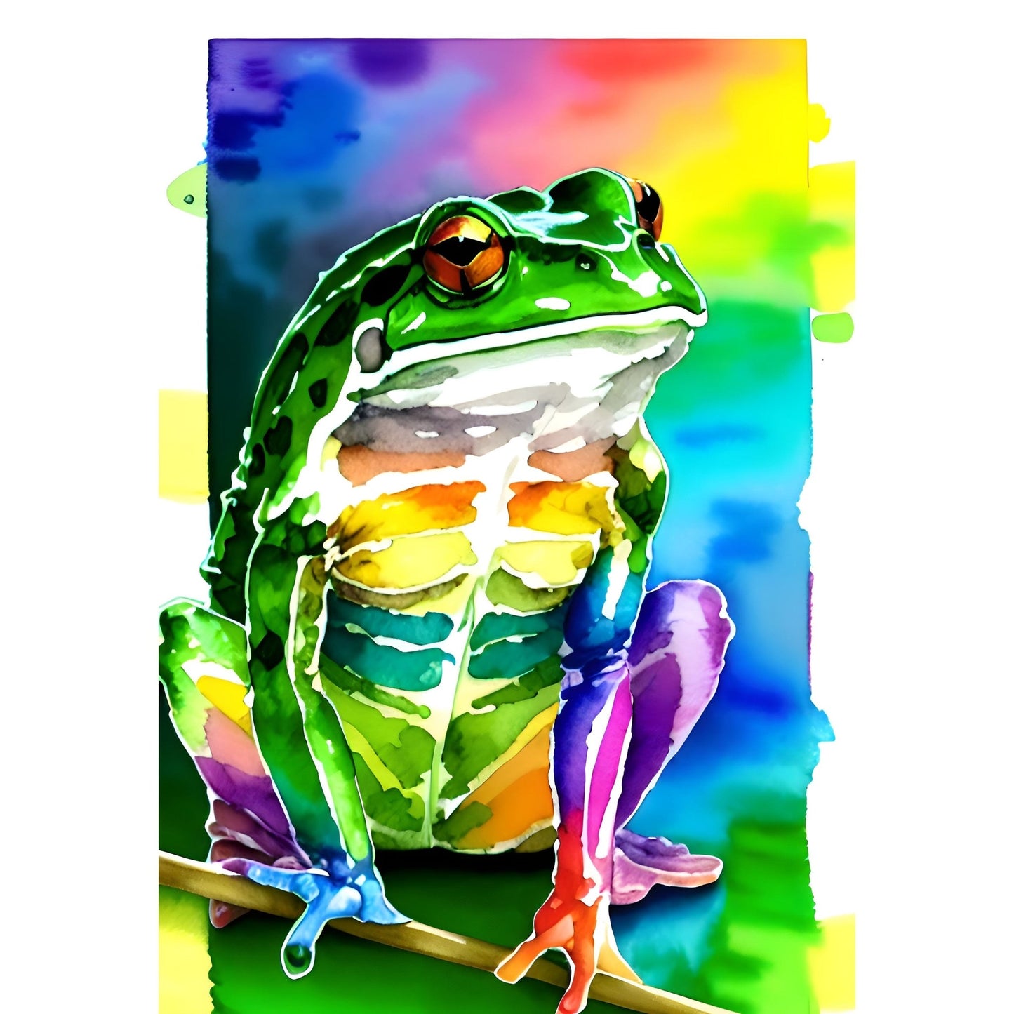 OSCAR THE EXTRAVAGANT (Fine Art Giclee Watercolor Frog) - aTinyArtGarage