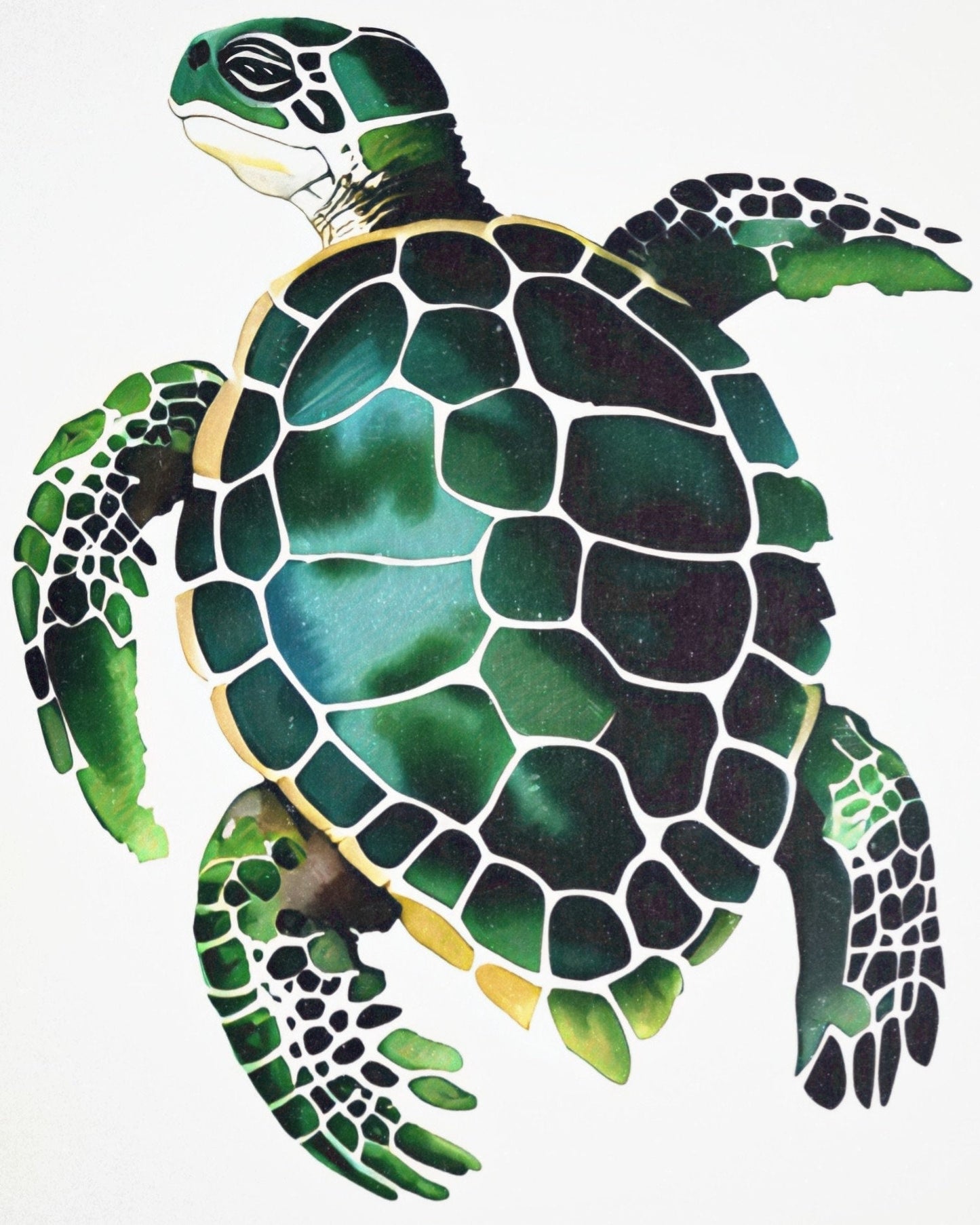 Pickles Tortuga, A Turtle (Textured Watercolor Fine Art Giclee Print) - aTinyArtGarage